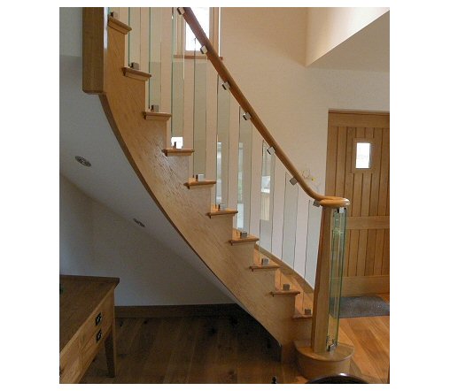 Another curved stairs with glass