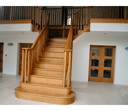 Oak modern swept stairs