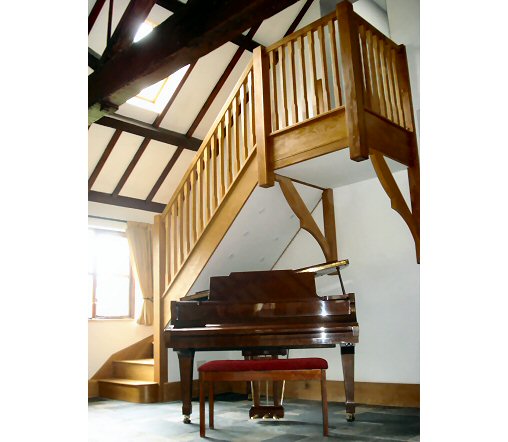 Piano and staircase